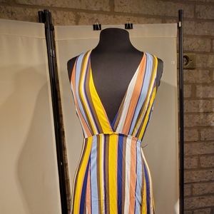 Multicolor wrap-around dress